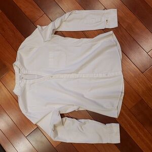 Calvin Klein women's white long sleeve button up shirt